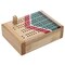 WE Games Mini Travel Cribbage Set - Nautical Print - Solid Wood 2 Track Board with Swivel Top and Storage for Cards and Metal Pegs